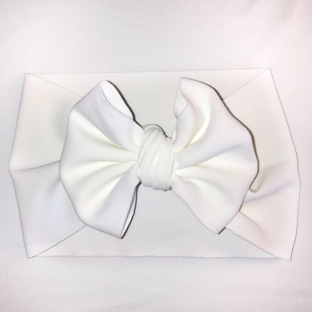 White Baby and Toddler Headwrap Hairbow